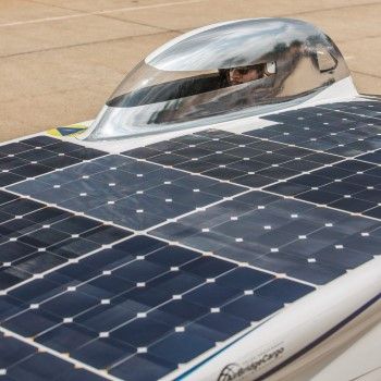 Details van de zonneauto Nuna, voor de SASOL Solar Challenge te Zuid Afrika