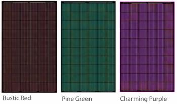 Bisol zonnepanelen rood, groen en paars Bisol zonnepanelen rood, groen en paars