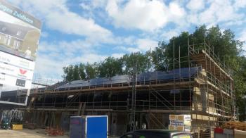 Zwarte zonnepanelen geplaatst op schuine daken te Zuidhorn(Groningen) in september 2016 Zwarte zonnepanelen geplaatst op schuine daken te Zuidhorn(Groningen) in september 2016