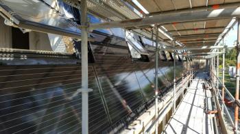 Zwarte zonnepanelen geplaatst op schuine daken te Zuidhorn(Groningen) in september 2016 Zwarte zonnepanelen geplaatst op schuine daken te Zuidhorn(Groningen) in september 2016